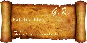Gellisz Riza névjegykártya